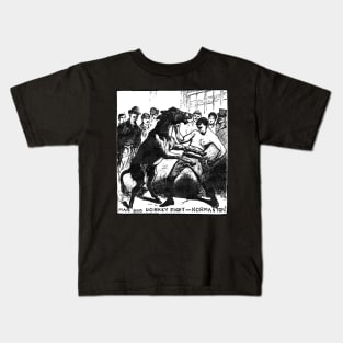 Man and Donkey Fight Kids T-Shirt